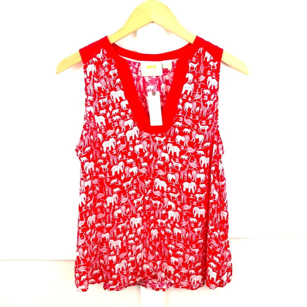 Maeve by Anthropology Women’s Top Sz 12 Red NWT